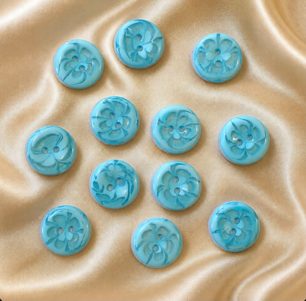 Knapp – Blåturkis, 13 mm