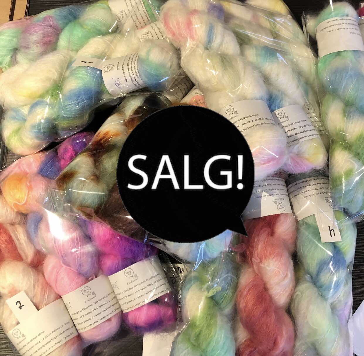 Garnpakke - 3 pakn med Fat Mohair + oppskrift på Astrid genseren. TILBUD. INGEN BYTTERETT.
