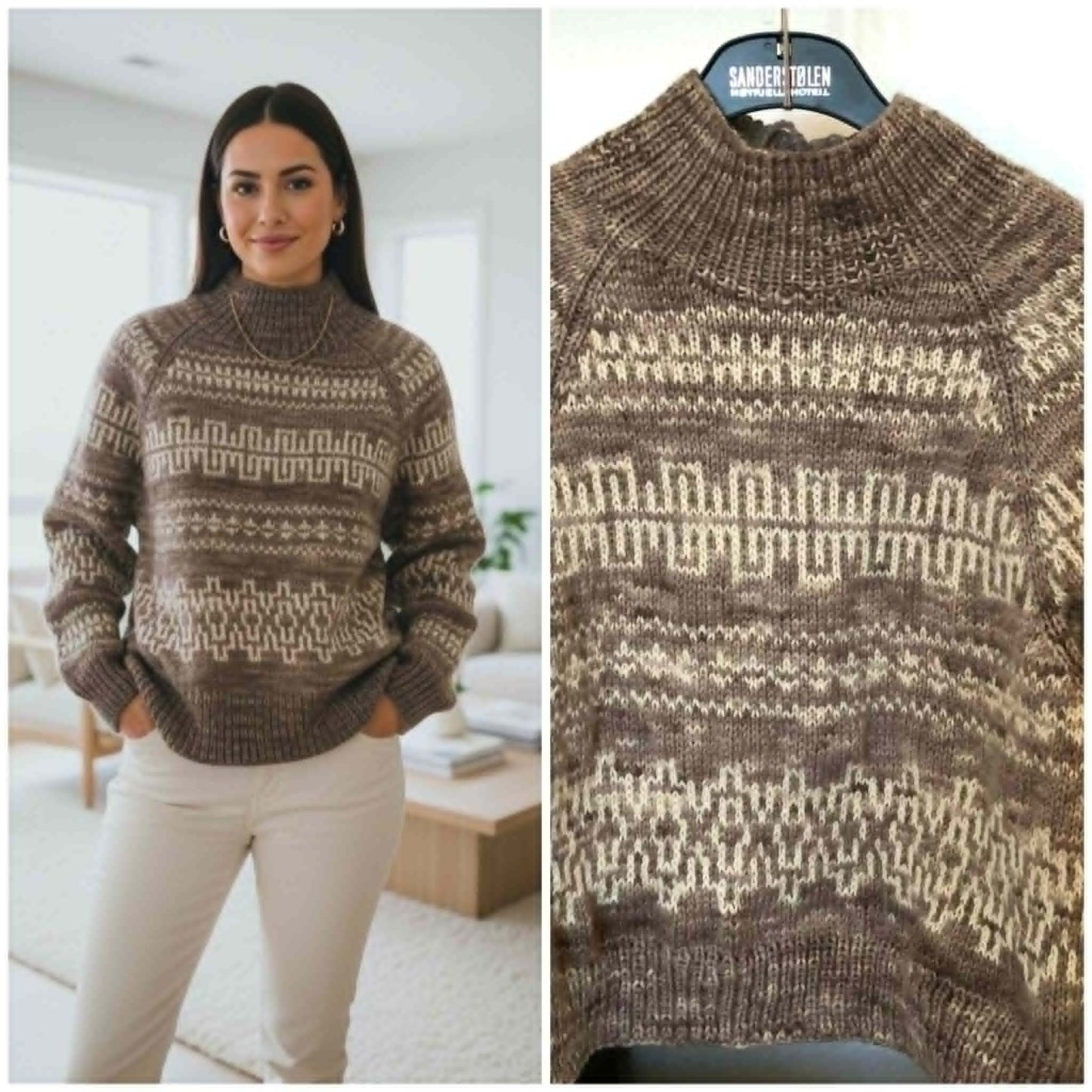 Håndfarget Fivel fra Rauma - Farge: Latte.