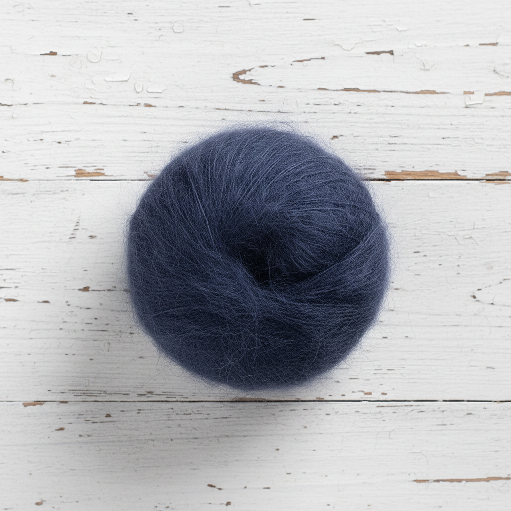 Kvitlammets Tynn Mohair Silk - Midnatt Blå