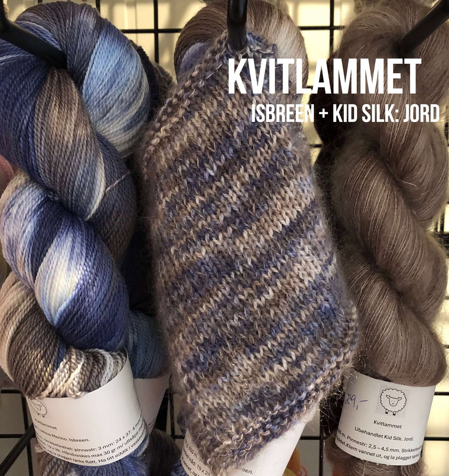 Kvitlammets Luksus merino. Isbreen. 100 g : ca 600 m.