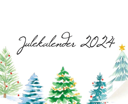 Julekalender 2024 med håndfarget garn. Inneholder 4 helt nye garnfarger som farges opp til denne kalenderen.