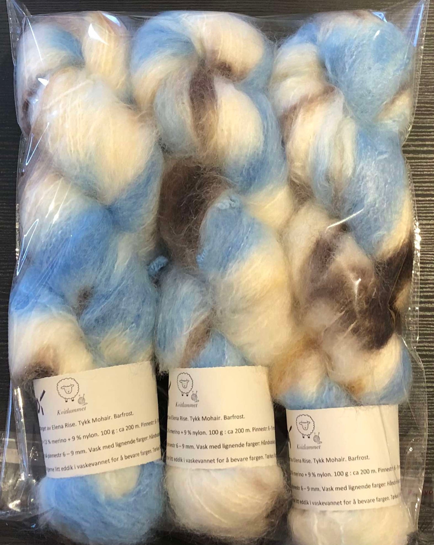 Garnpakke - 3 pakn med Fat Mohair + oppskrift på Astrid genseren. TILBUD. INGEN BYTTERETT.