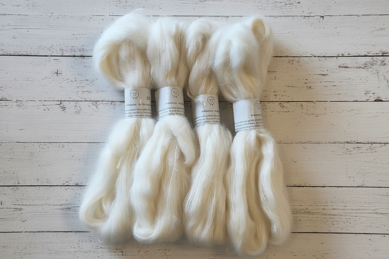Naturhvit - Kid Silk Glam m/ shimmer og små paljetter.
