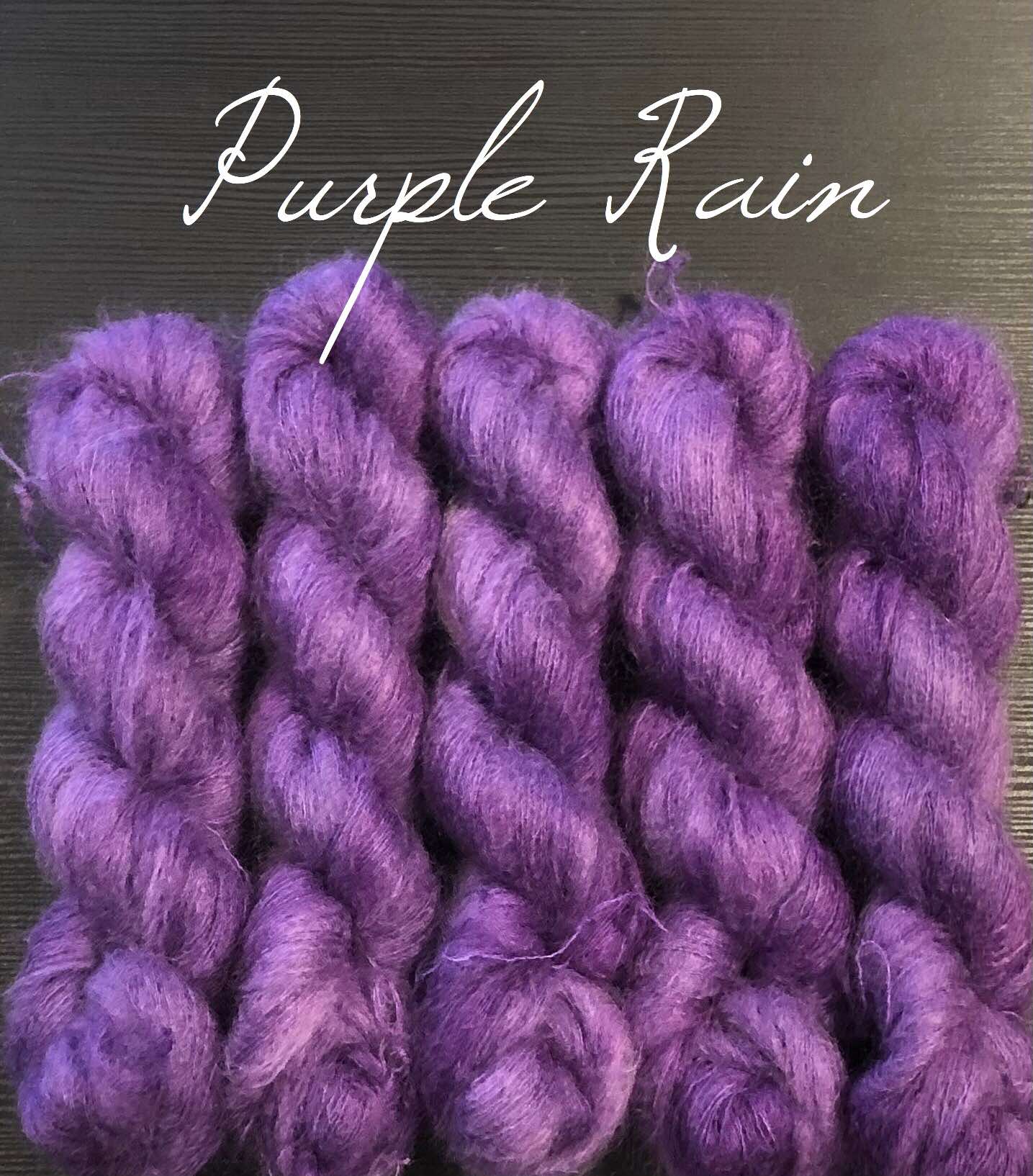 Purple Rain. Brushed Kid Silk, ubehandlet.