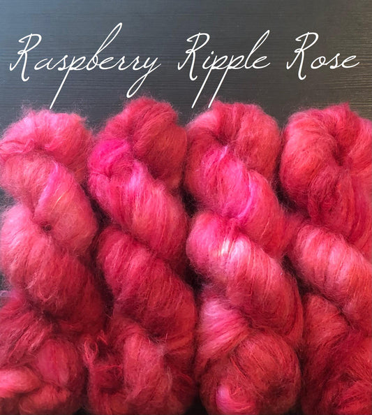 Raspberry Ripple Rose. Fat Mohair, ubehandlet.