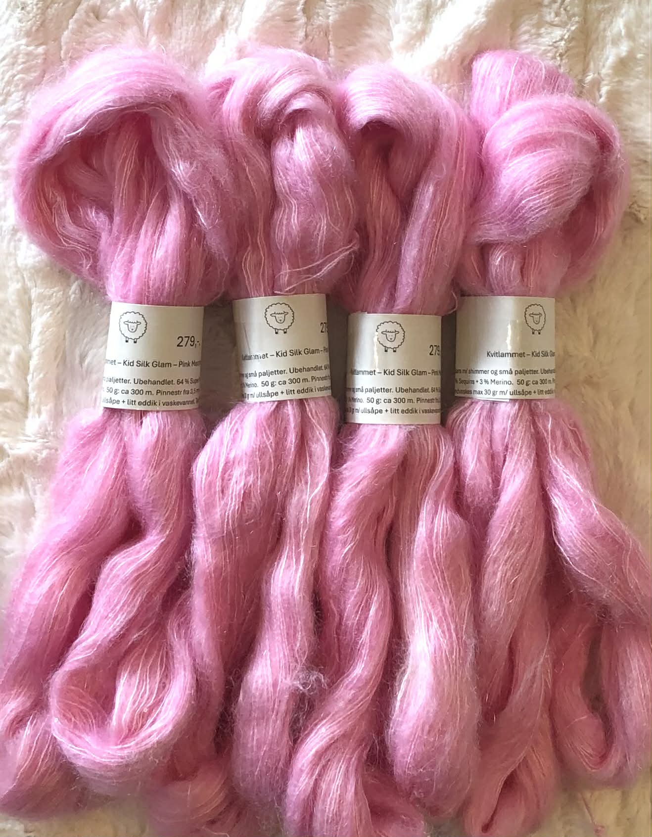 Pink Marshmallow - Kid Silk Glam m/ shimmer og små paljetter.