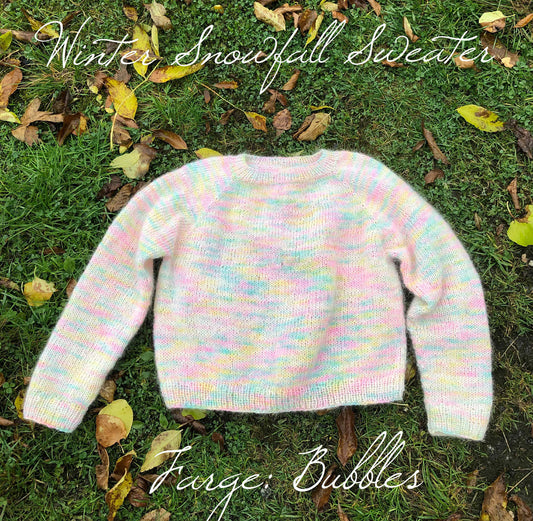 Winter Snowfall Sweater - oppskrift. Str 2 - 10 år.