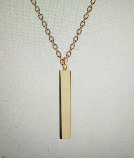 Halskjede, Silver Bar. Forgyldt sølv.