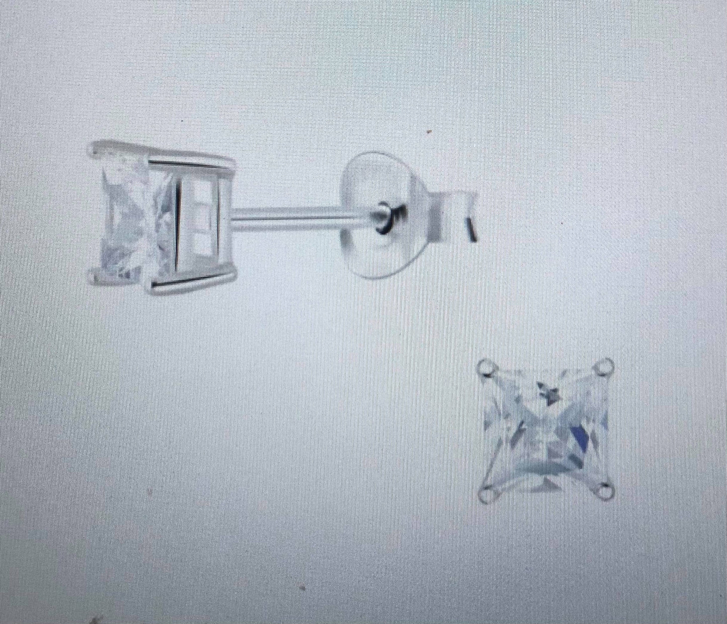 Øredobb, Firkantet Cubic Zirconia, Sølv.