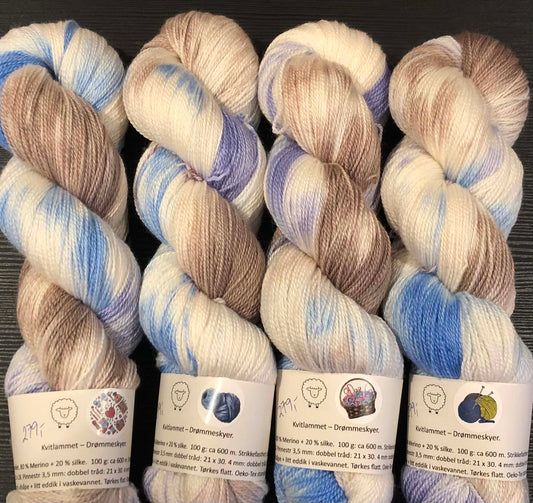 Kvitlammets Luksus merino. Drømmeskyer. TILBUD - UTGÅENDE - INGEN BYTTERETT