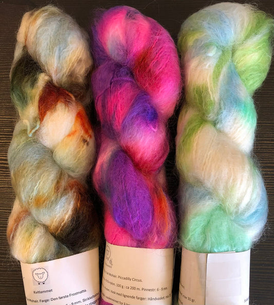3-pakn Fat Mohair / Fat Mohair - 3 forskjellige farger. TILBUD - ENKELTPAKKE - INGEN BYTTERETT.