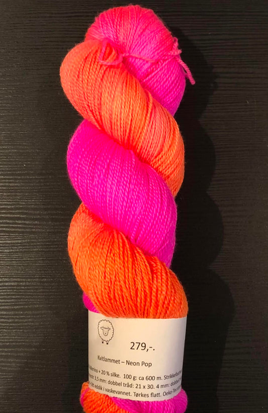 Kvitlammets Luksus merino. Neon Pop. TILBUD - ENKELTHESPE - INGEN BYTTERETT