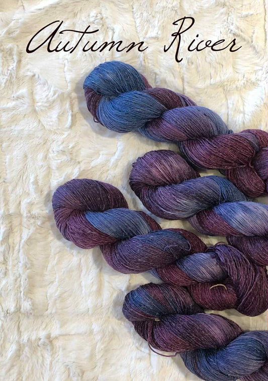 Merlin - 80 % merino + 20 % Lin. Farge: Autumn River.