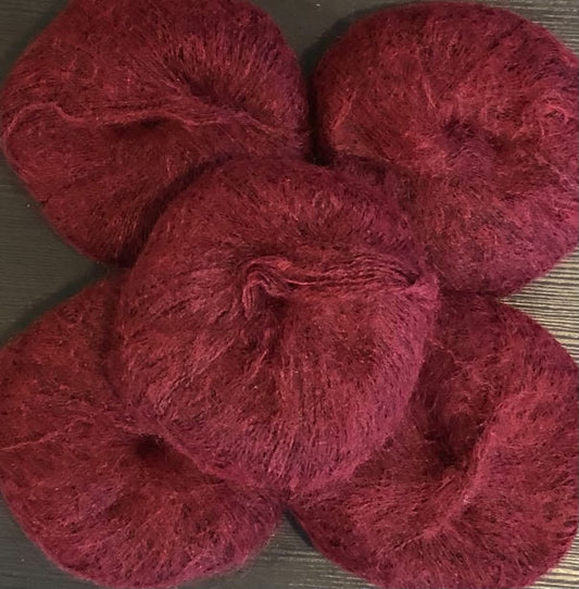 Tynn Alpakka Mohair - Cabernet. TILBUD - INGEN BYTTERETT.