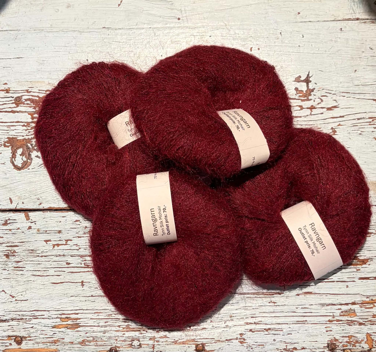 Tynn Alpakka Mohair - Cabernet. TILBUD - INGEN BYTTERETT.