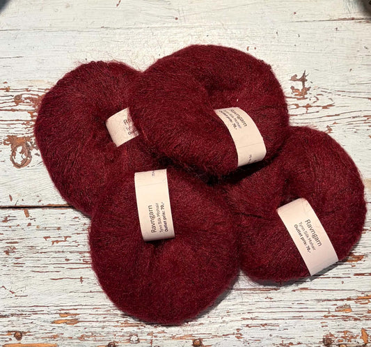 Tynn Alpakka Mohair - Cabernet. TILBUD - INGEN BYTTERETT.