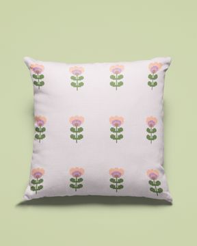 Broder din egen pute - Daisy. Hvit bunn.