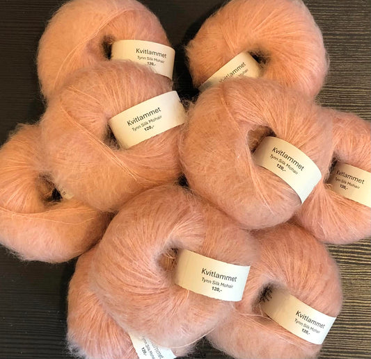 Kvitlammets Tynn Mohair Silk - Dus Fersken