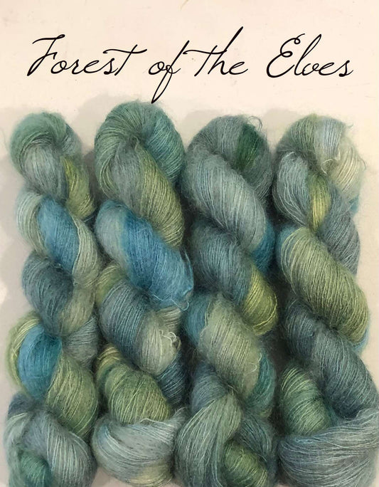 Forest of the Elves. Brushed Kid Silk, ubehandlet. 50 g: Ca 420 m.