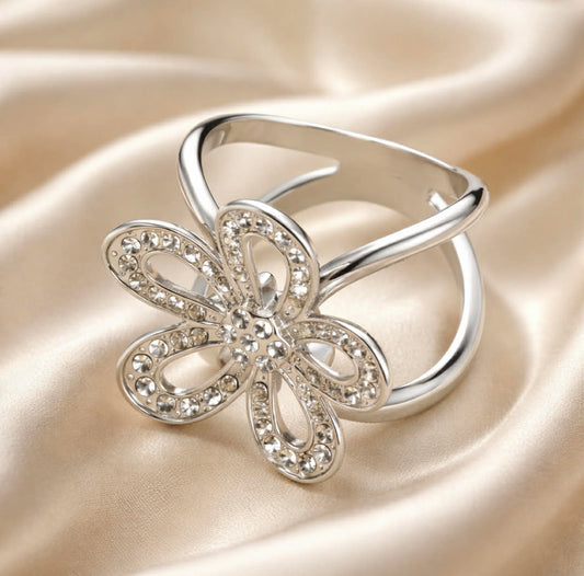 Skjerf-ring  - Funklende blomst.