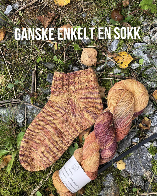 Garnpakke til  Ganske enkelt en sokk, ankelsokker. Garn + oppskrift. FLERE FARGEVALG.