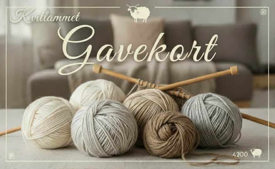 Gavekort hos Kvitlammet. Valgfri sum.