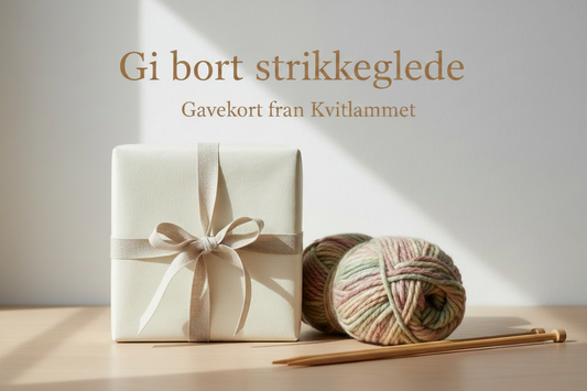 Gavekort hos Kvitlammet. Valgfri sum.