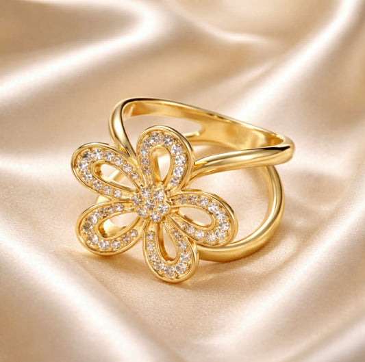 Skjerf-ring  - Funklende blomst.