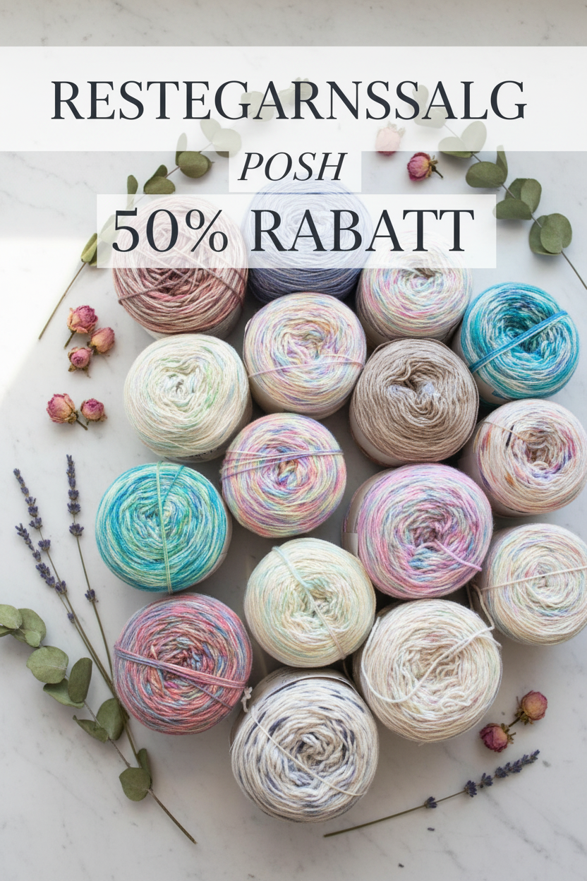 Håndfarget restegarn POSH - 50% rabatt