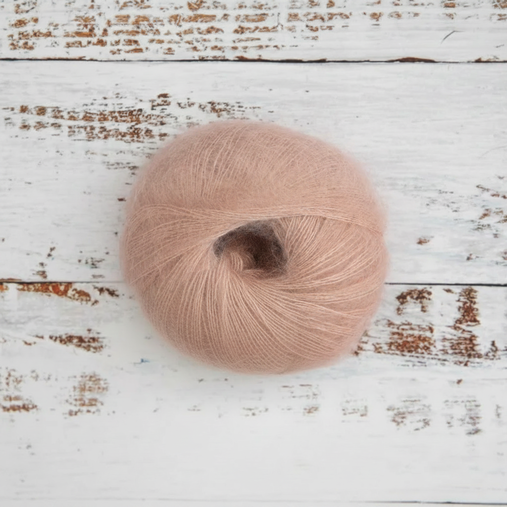 Kvitlammets Tynn Mohair Silk - Lys Fersken