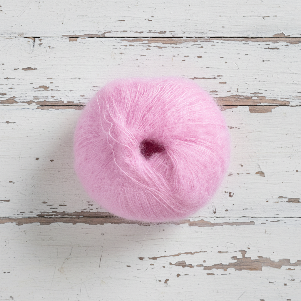 Kvitlammets Tynn Mohair Silk - Sukkerspinn