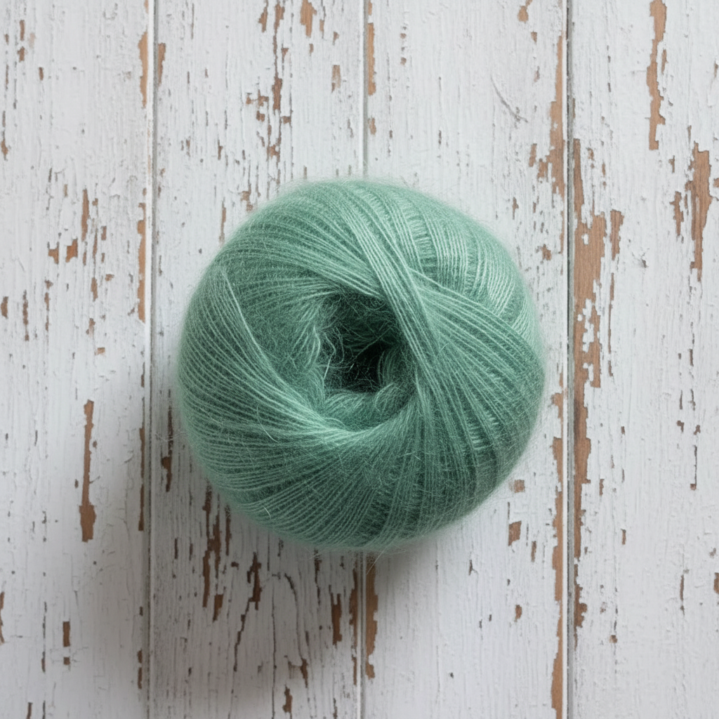 Kvitlammets Tynn Mohair Silk - Støvet Grønn