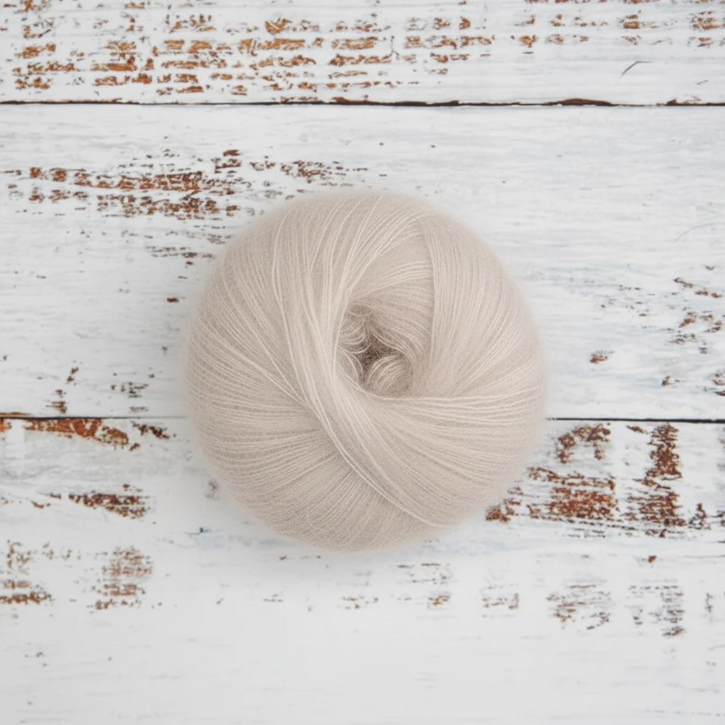 Kvitlammets Tynn Mohair Silk - Lys Beige