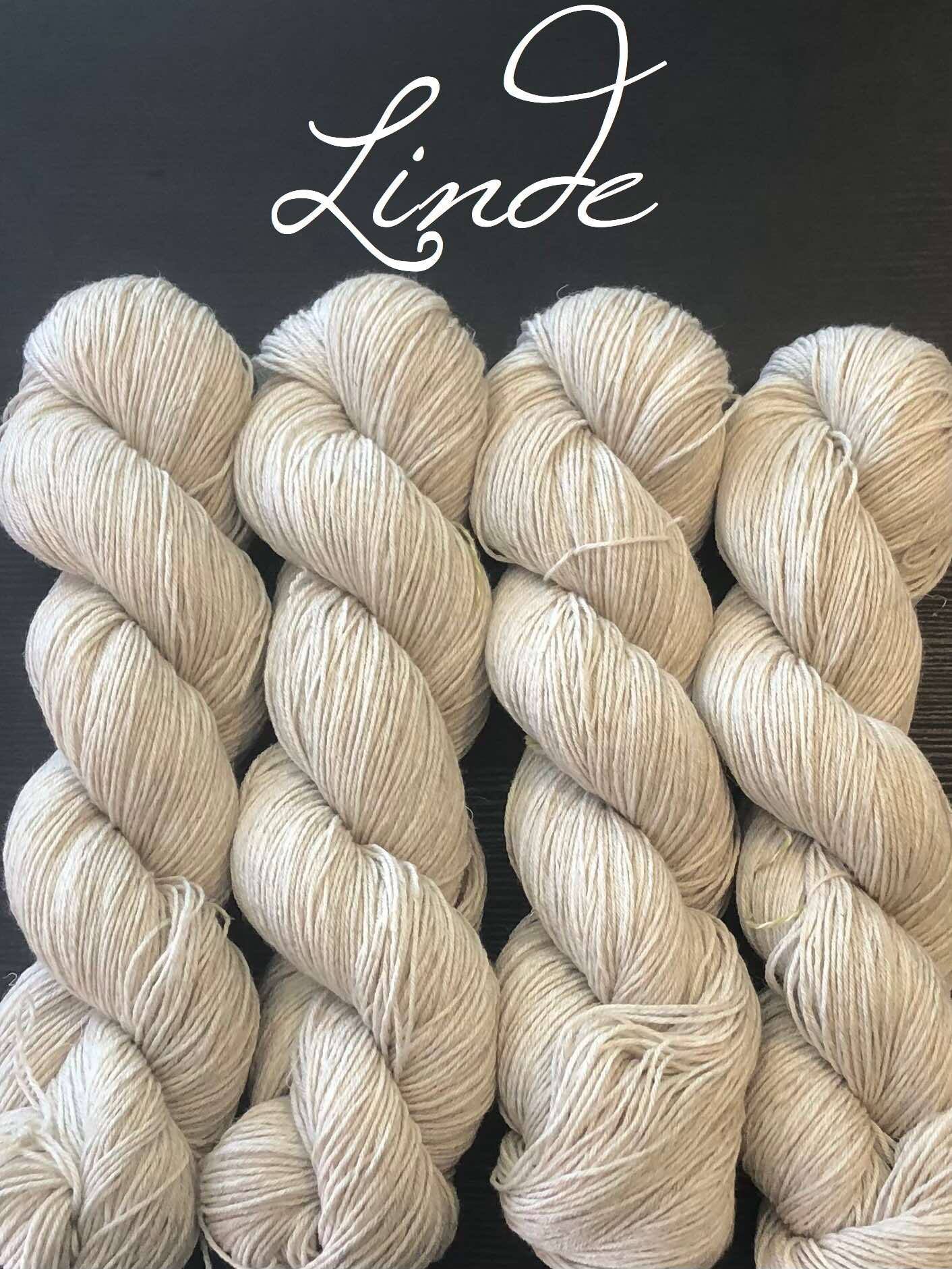 Merlin - 80 % merino + 20 % Lin. Farge: Linde