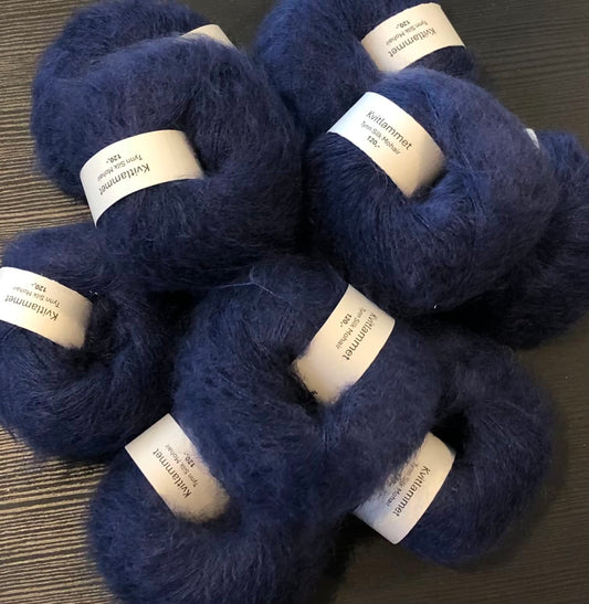 Kvitlammets Tynn Mohair Silk - Midnatt Blå