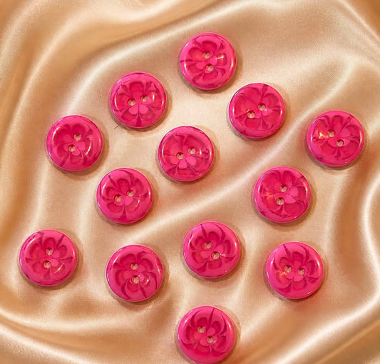 Knapp – Mørk rosa, 13 mm