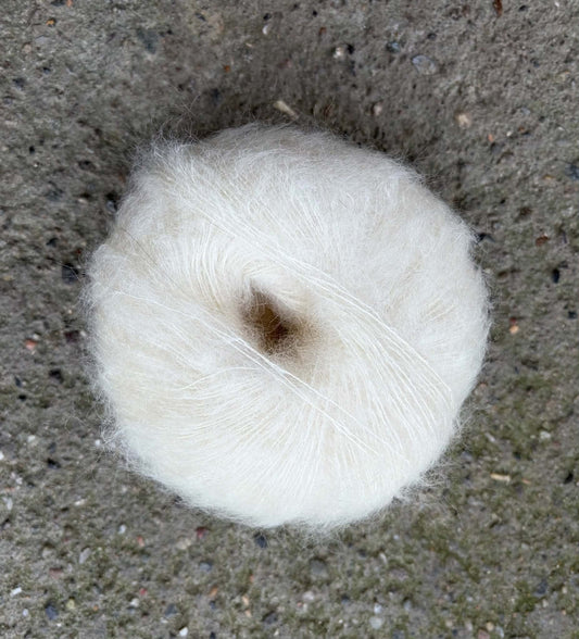 Kvitlammets Tynn Mohair Silk - Naturhvit