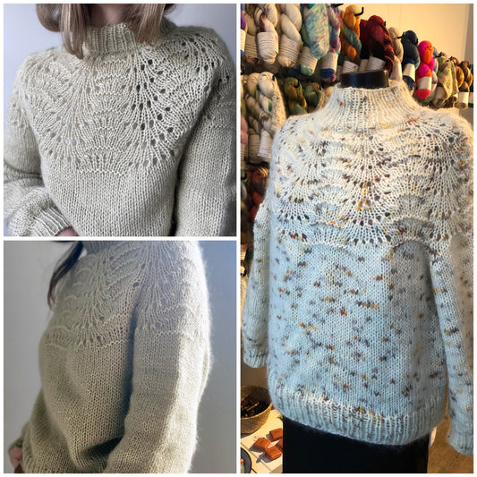 Garnpakke til Chunky Peacock Sweater.