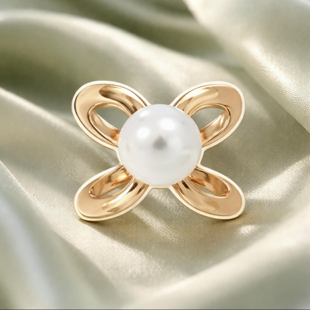 Skjerf-ring  - med perlepynt