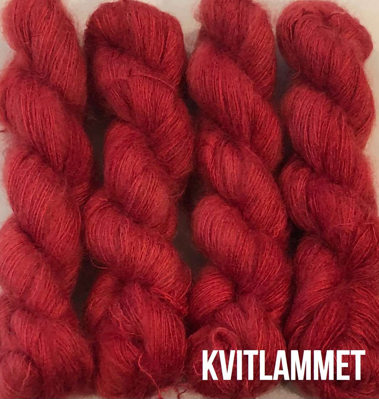 Red red Rose. Brushed Kid Silk, ubehandlet. 50 g: Ca 420 m.