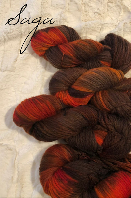 Håndfarget Vams fra Rauma. Saga.