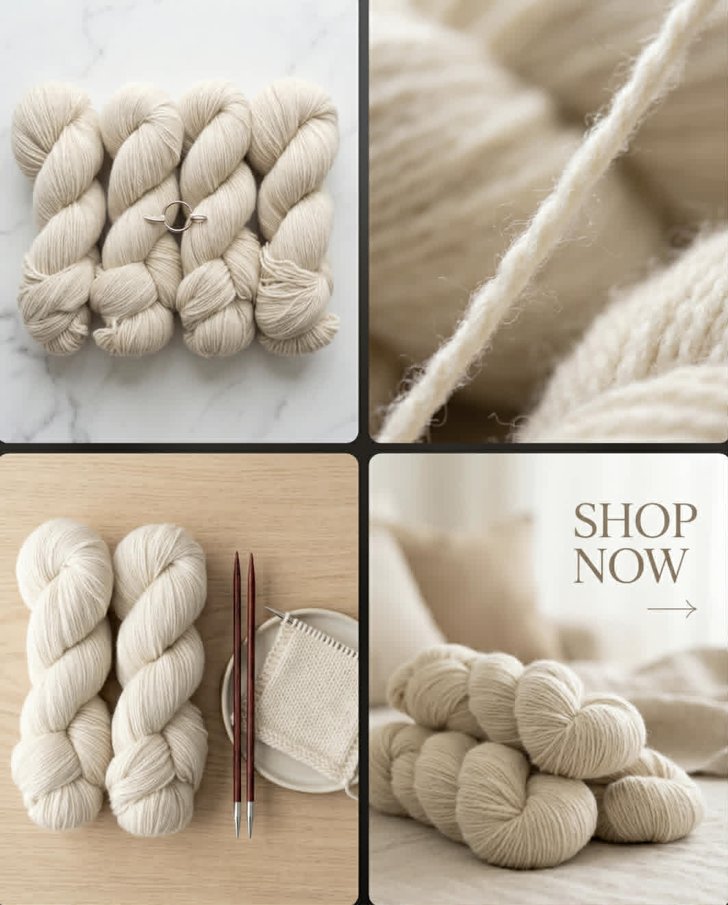 Ravngarn - Farge: Sandkorn - Beige.  2-tråds 100 % ullgarn - ubehandlet. FAST PRIS