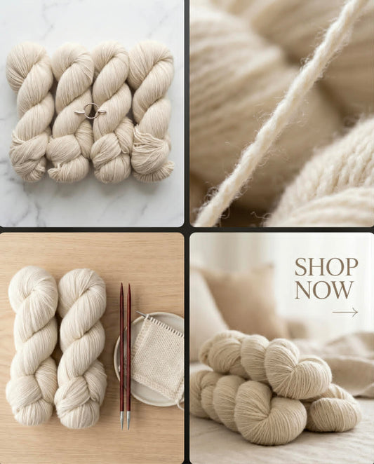 Ravngarn - Farge: Sandkorn - Beige.  2-tråds 100 % ullgarn - ubehandlet. FAST PRIS
