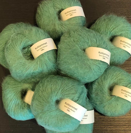 Kvitlammets Tynn Mohair Silk - Støvet Grønn