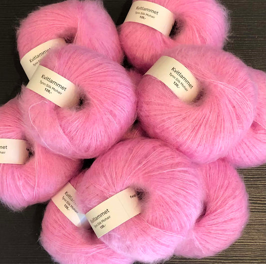 Kvitlammets Tynn Mohair Silk - Sukkerspinn