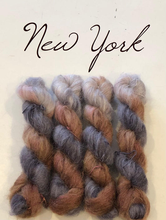 New York. Brushed Kid Silk, ubehandlet. Ca 420 m.